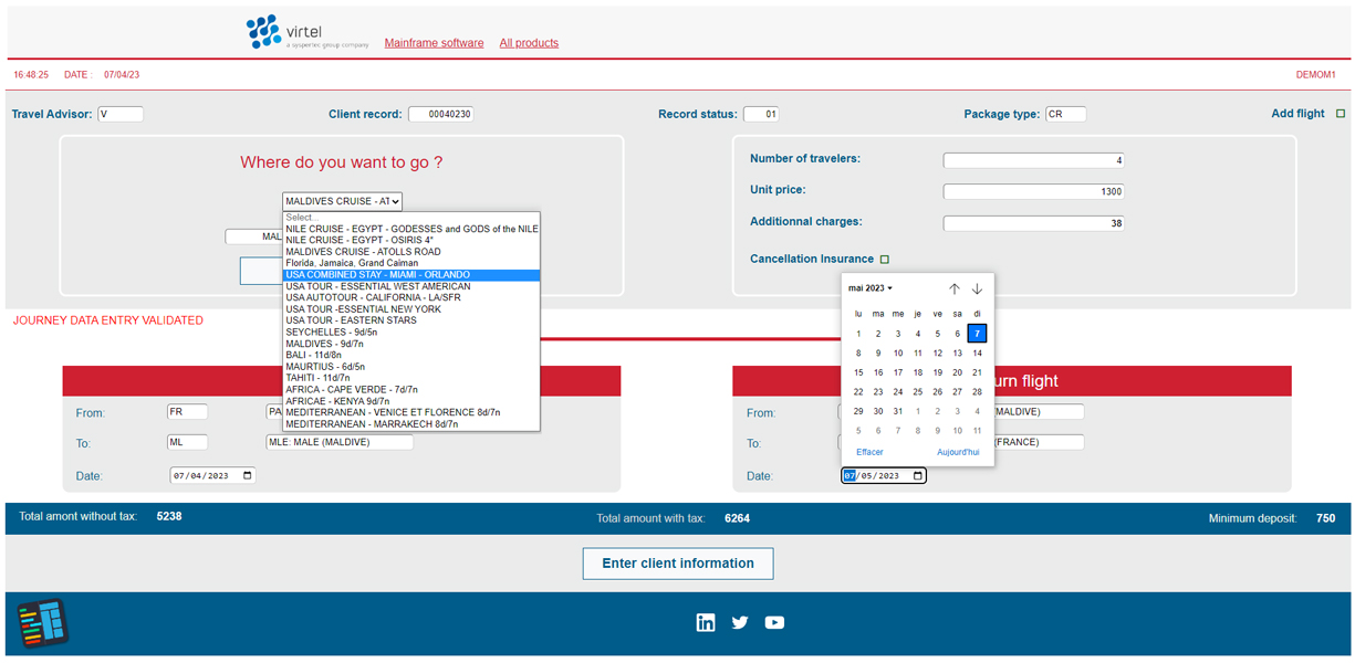 modernize mainframe UI with Virtel Screen Redesigner, before